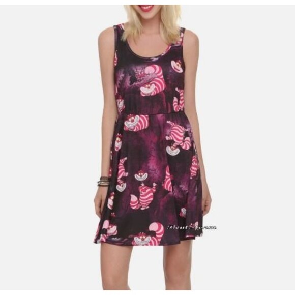 Disney Dresses & Skirts - Disney Alice in Wonderland Cheshire Cat Fit Flare Skater Dress Medium